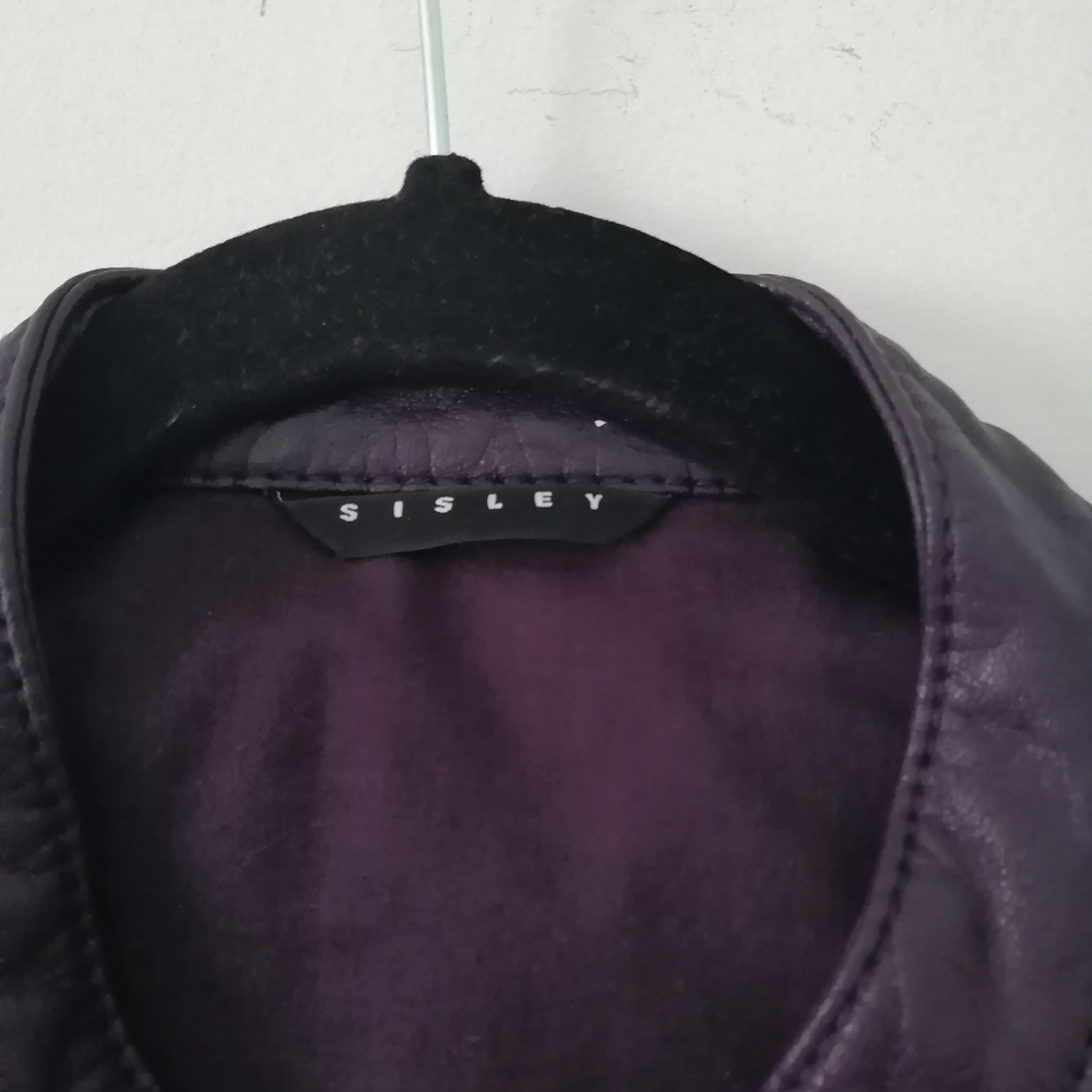 Sisley Women's Deep Purple Leather Jacket - Picture 8 of 10